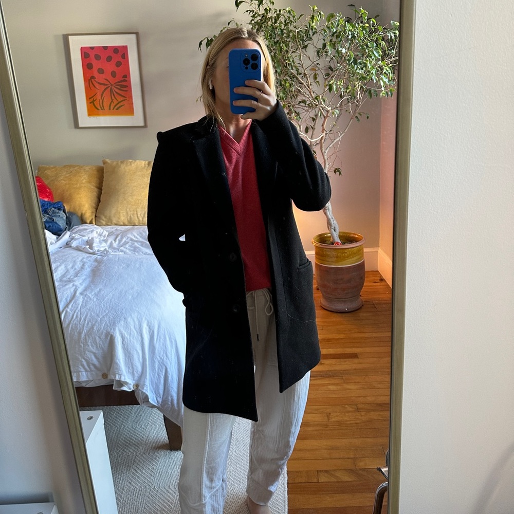 Theory black wool coat